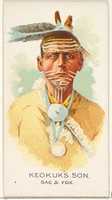 Free download Keokuks Son, Sac and Fox, from the American Indian Chiefs series (N2) for Allen & Ginter Cigarettes Brands free photo or picture to be edited with GIMP online image editor