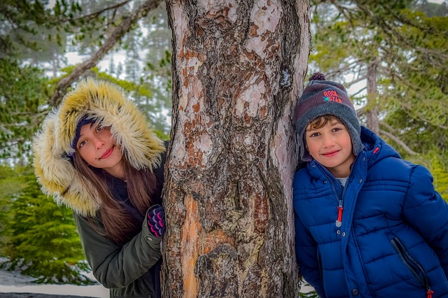 Free download Kids Snow Boy And Girl free photo template to be edited with GIMP online image editor
