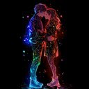 Kissing Couple Colorful Art Live Wallpaper  screen for extension Chrome web store in OffiDocs Chromium