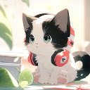 Kitten with Headphones  screen for extension Chrome web store in OffiDocs Chromium