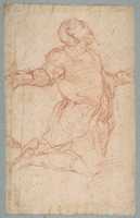 Free download Kneeling Male Figure with Outstretched Arms (recto); Semi-Nude Seated Male Figure seen from Behind (verso) free photo or picture to be edited with GIMP online image editor