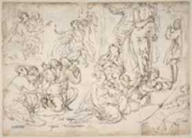 Free download Kneeling, Seated and Standing Figures (recto); Seated, Kneeling and Reclining Figures (verso) free photo or picture to be edited with GIMP online image editor