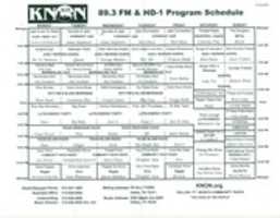 Free download KNON 89.3 FM radio schedule guide, June 16th, 2009 free photo or picture to be edited with GIMP online image editor