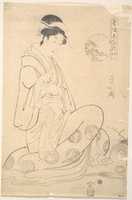 Free download Konosato of Takeya Seated, Holding an Incense Burner free photo or picture to be edited with GIMP online image editor