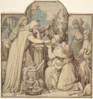 Free download Kriemhild, in Mourning over Siegfried, Handing Out Treasures from the Nibelungen Hoard free photo or picture to be edited with GIMP online image editor