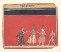Free download Krishna Accepts an Offering from the Hunchbacked Woman Trivakra: Page from a Bhagavata Purana Series free photo or picture to be edited with GIMP online image editor