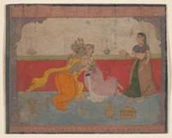 Free download Krishna Kisses Radha: Page from the Boston Rasikapriya (Lovers Breviary) free photo or picture to be edited with GIMP online image editor