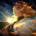 Kyojuro Rengoku Flame Hashira Anime Theme  screen for extension Chrome web store in OffiDocs Chromium