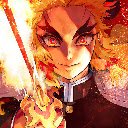 Kyojuro Rengoku Flaming Katana Demon Slayer Anime Theme  screen for extension Chrome web store in OffiDocs Chromium