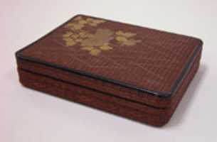 Free download Lacquer Box Covered with Basketwork and Decorated with Peonies free photo or picture to be edited with GIMP online image editor