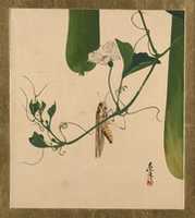 Free download Lacquer Paintings of Various Subjects: Grasshopper on Gourd Vine free photo or picture to be edited with GIMP online image editor