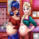 OffiDocs Chromium의 확장 Chrome 웹 스토어를 위한 Ladybug 및 Elsa Pregnant BFF 화면