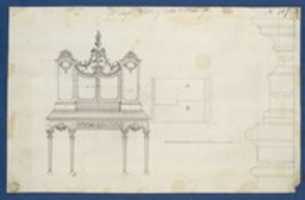 Free download Ladys Writing Table and Bookcase, from Chippendale Drawings, Vol. II free photo or picture to be edited with GIMP online image editor