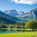 Lake at the foot of the mountain wallpaper  screen for extension Chrome web store in OffiDocs Chromium