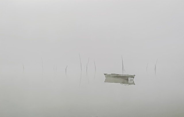 Free download lake boat fog water river free picture to be edited with GIMP free online image editor