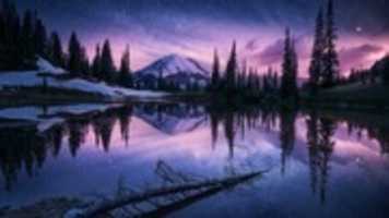 Free download lake-nature-night-reflection-r1-3840x2160 free photo or picture to be edited with GIMP online image editor