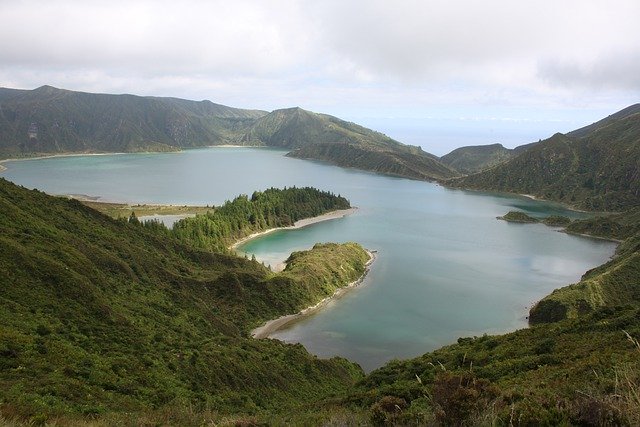 Free download lake of fire lake mountains crater free picture to be edited with GIMP free online image editor