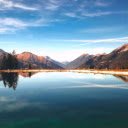 lake surface and mountains  screen for extension Chrome web store in OffiDocs Chromium