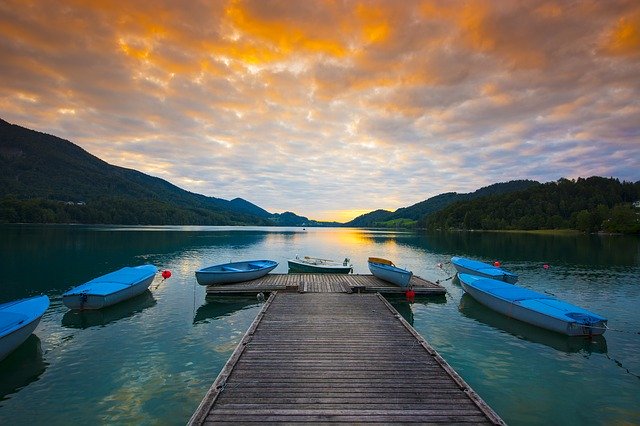 Baixe gratuitamente a imagem gratuita do pôr do sol do pôr do sol com vista para o lago para ser editada com o editor de imagens on-line gratuito do GIMP