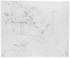 Free download Lamentation over the Dead Christ at the Foot of the Cross (recto); Studies for the Burial of Christ (verso) free photo or picture to be edited with GIMP online image editor