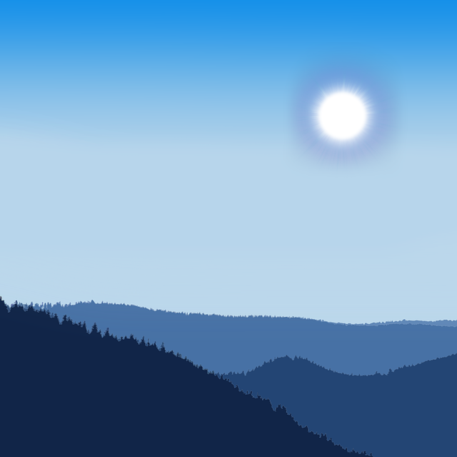 Free download Landscape Blue Sun -  free illustration to be edited with GIMP free online image editor