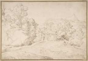 Free download Landscape with a Pedimented Temple and Two Figures free photo or picture to be edited with GIMP online image editor