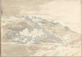Free download Landscape with Building on a Distant Hill (Smaller Italian Sketchbook, leaf 33 recto) free photo or picture to be edited with GIMP online image editor