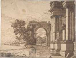 Free download Landscape with Classical Architecture by a Lake free photo or picture to be edited with GIMP online image editor
