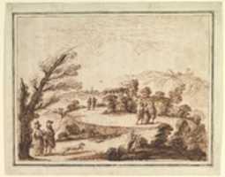 Free download Landscape with Figures and Fortifications. free photo or picture to be edited with GIMP online image editor