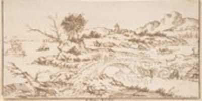 Free download Landscape With Figures Crossing a Bridge free photo or picture to be edited with GIMP online image editor