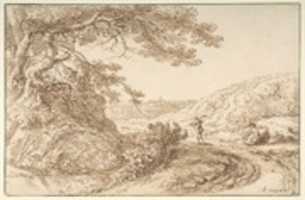 Free download Landscape with old trees and figures free photo or picture to be edited with GIMP online image editor