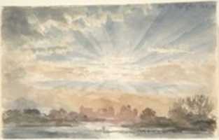 Free download Landscape with Rising Sun, December 1, 1828, 8:30 a.m. free photo or picture to be edited with GIMP online image editor