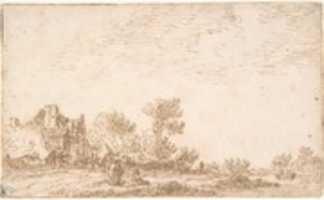 Free download Landscape with River and Three Figures free photo or picture to be edited with GIMP online image editor