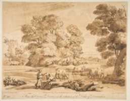 Free download Landscape with Shepherd and Shepherdess free photo or picture to be edited with GIMP online image editor