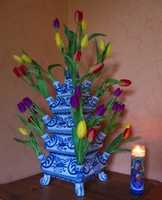 Free download Large tulip vase, replica with devotional candle free photo or picture to be edited with GIMP online image editor