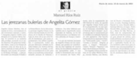 Free download LAS JEREZANAS BULERIAS DE ANGELITA GOMEZ free photo or picture to be edited with GIMP online image editor