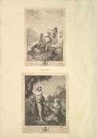 Free download Leaf from Aedes Walpolianae mounted with two prints: (a): Three Soldiers; (b): Christ Appearing to Mary in the Garden free photo or picture to be edited with GIMP online image editor