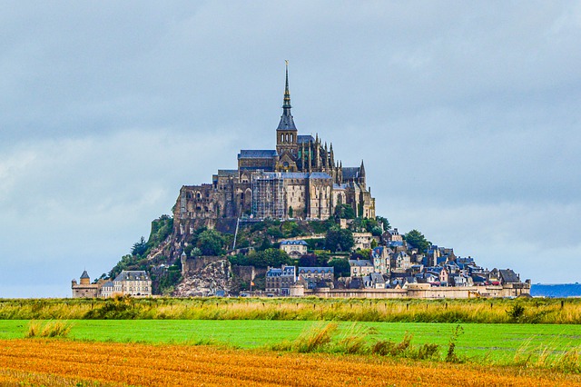 הורדה חינם le mont saint michel castle, תמונה בחינם לעריכה עם עורך תמונות מקוון בחינם של GIMP