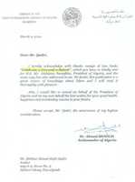 Free download Letter of Thanks From Embassador of Algeria Upon Recieving Durood o Salam Books Sent to President of Algeria free photo or picture to be edited with GIMP online image editor