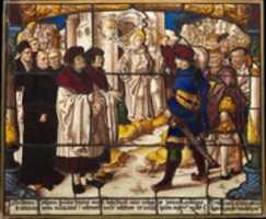 Free download Life of Saint Bernard of Clairvaux: Saint Bernard exhorts the sick in body to enter his church with their spirits, in doing so returning to find their infirmities healed (one of two) free photo or picture to be edited with GIMP online image editor