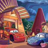 Free download Lightning McQueen and Sally in Happy Color free photo or picture to be edited with GIMP online image editor