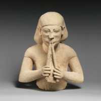 Free download Limestone bust of a flute-player free photo or picture to be edited with GIMP online image editor