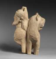Free download Limestone finial of a votive stele (?) with a lion and a male sphinx free photo or picture to be edited with GIMP online image editor