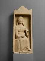 Free download Limestone funerary monument with a seated woman free photo or picture to be edited with GIMP online image editor