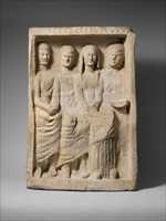 Free download Limestone funerary monument with four figures free photo or picture to be edited with GIMP online image editor