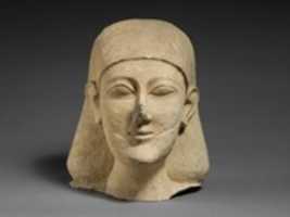 Free download Limestone head of a bearded male with a plain headdress free photo or picture to be edited with GIMP online image editor