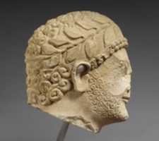 Free download Limestone head of a bearded male with a wreath of leaves free photo or picture to be edited with GIMP online image editor