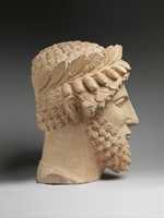 Free download Limestone head of a bearded man wearing a wreath free photo or picture to be edited with GIMP online image editor