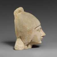 Free download Limestone head of a beardless male wearing a conical helmet free photo or picture to be edited with GIMP online image editor