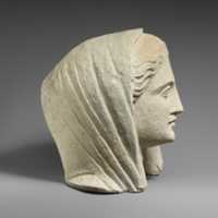 Free download Limestone head of a veiled female votary free photo or picture to be edited with GIMP online image editor